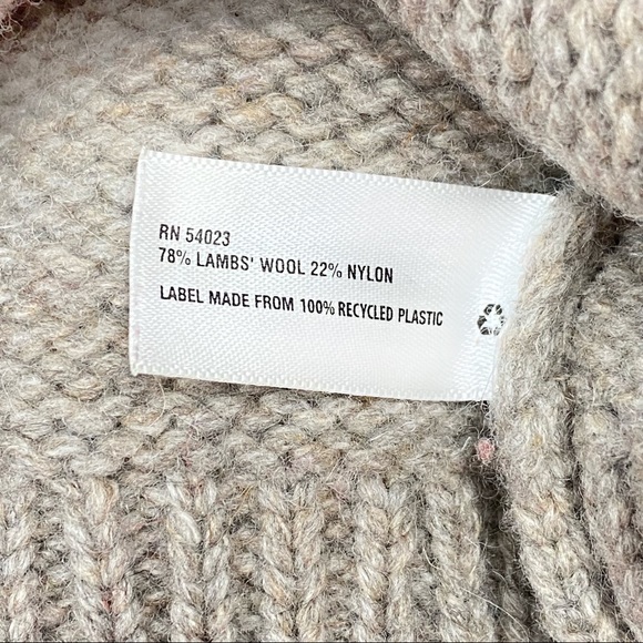 GAP Fair Isle Lambs’ Wool Sweater Festive Thick Knit Cowl Neck Turtleneck Nordic - Picture 13 of 16